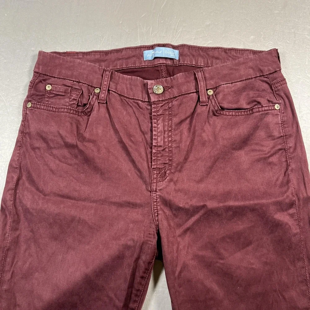 7 For All Mankind Jeans Womens‎ 31 Burgundy Blair Stretch Lightweight - Picture 2 of 11
